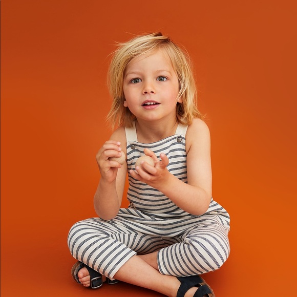{Zara} Last 1! Baby Boy Overalls Cotton Striped - Picture 5 of 8